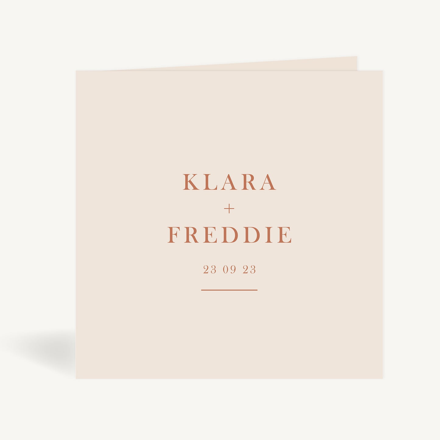 Caramel Autumn Colour Block Folded Wedding Invitation