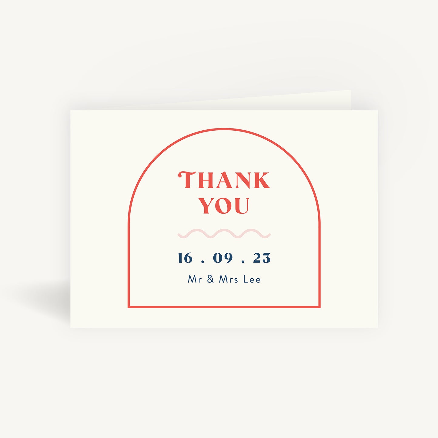 Retro Revival Wedding Thank You Card Folded