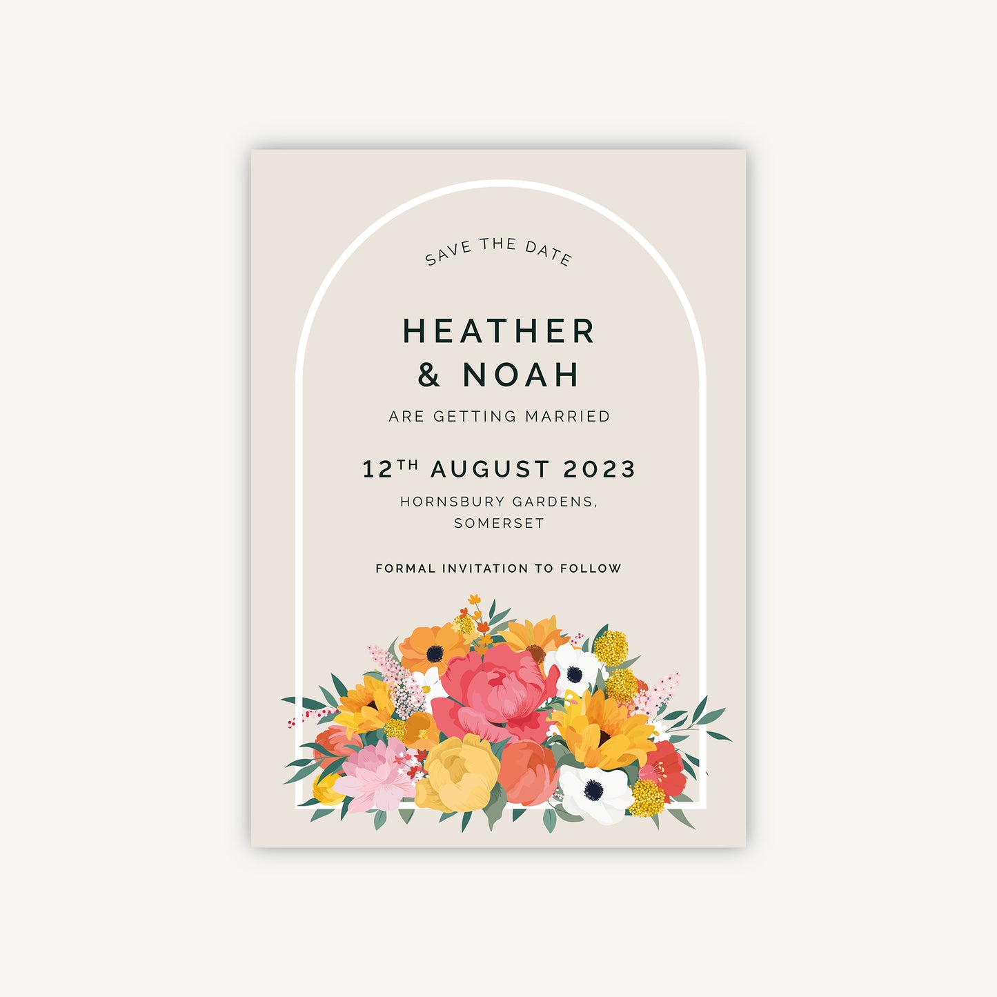 Bright Flowers Wedding Save the Date