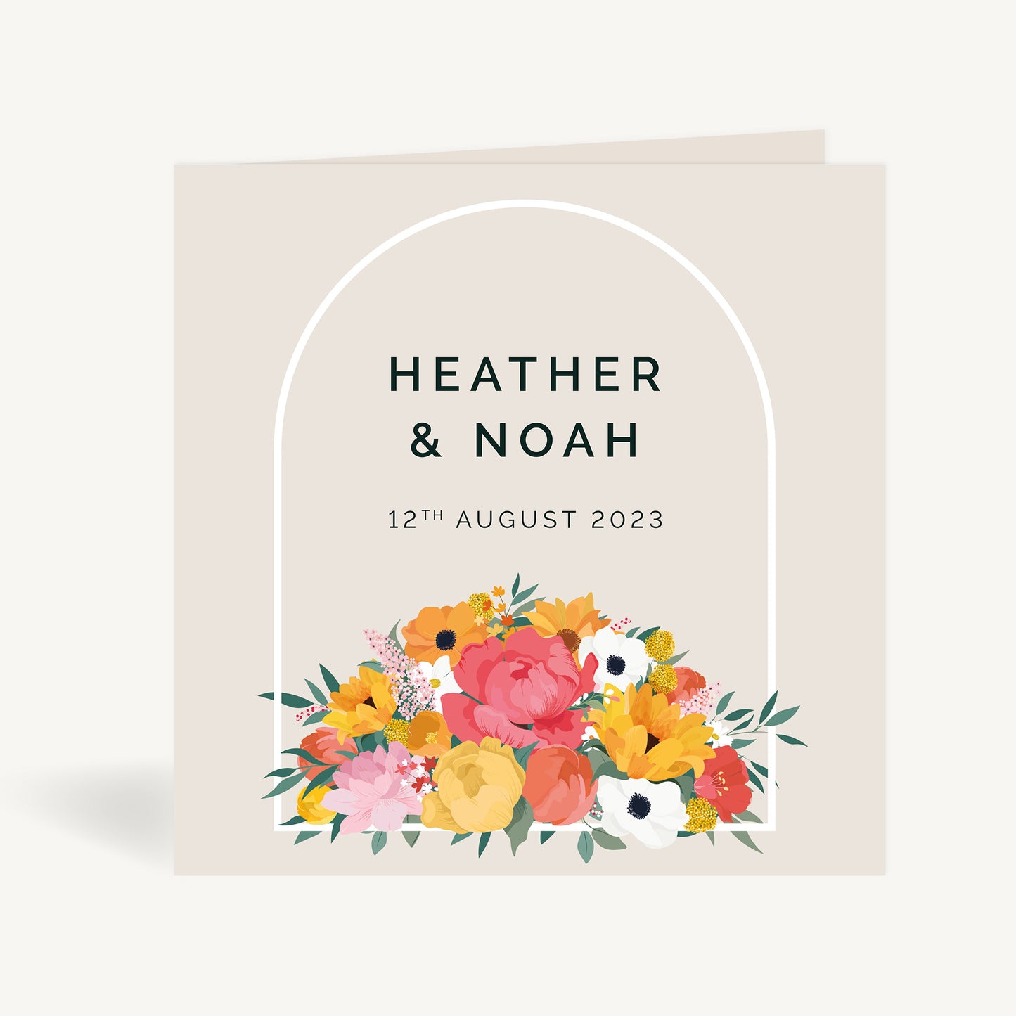 Bright Flowers Folded Wedding Invitation