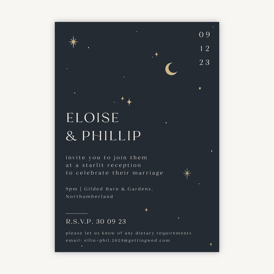 Celestial Night Sky Evening/Reception Wedding Invitation