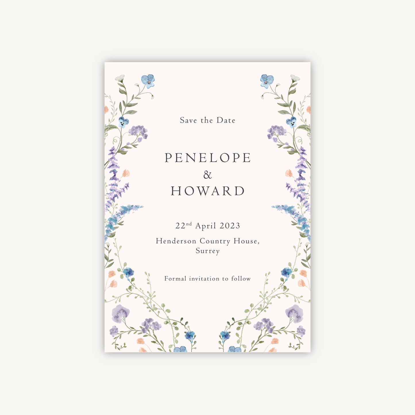 Regency Floral Wedding Save the Date