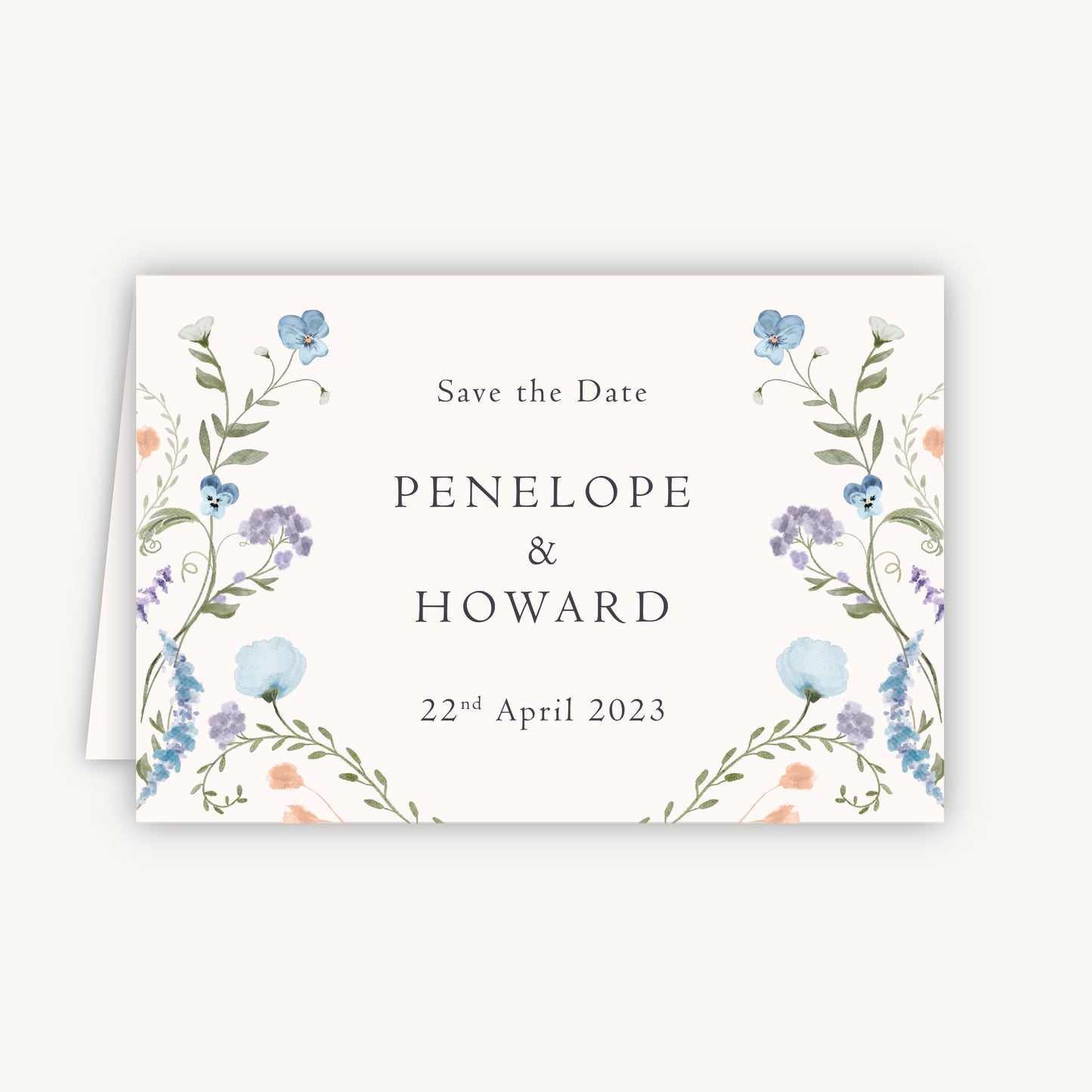 Regency Floral Folded Wedding Save the Date