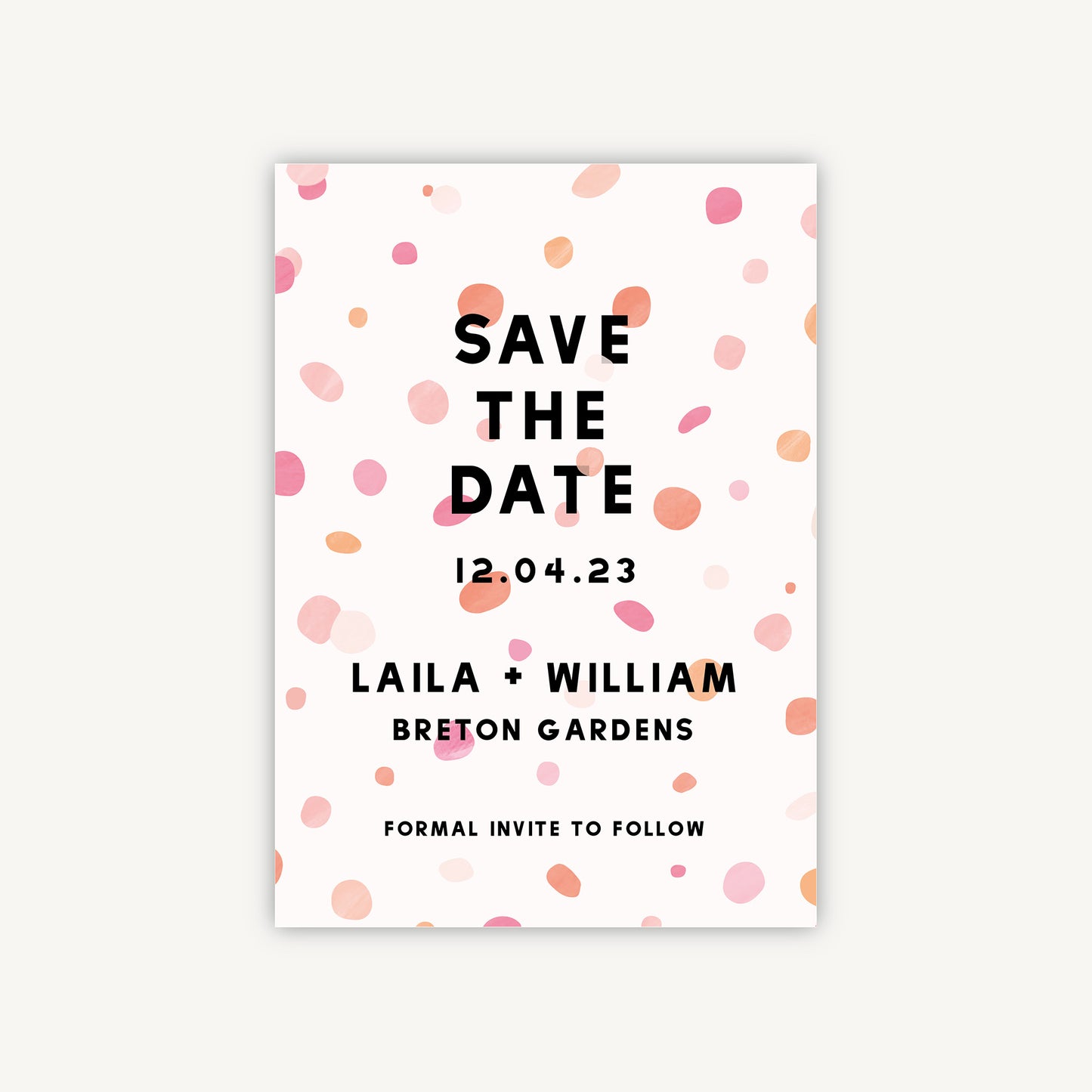 Bright Pink Confetti Wedding Save the Date