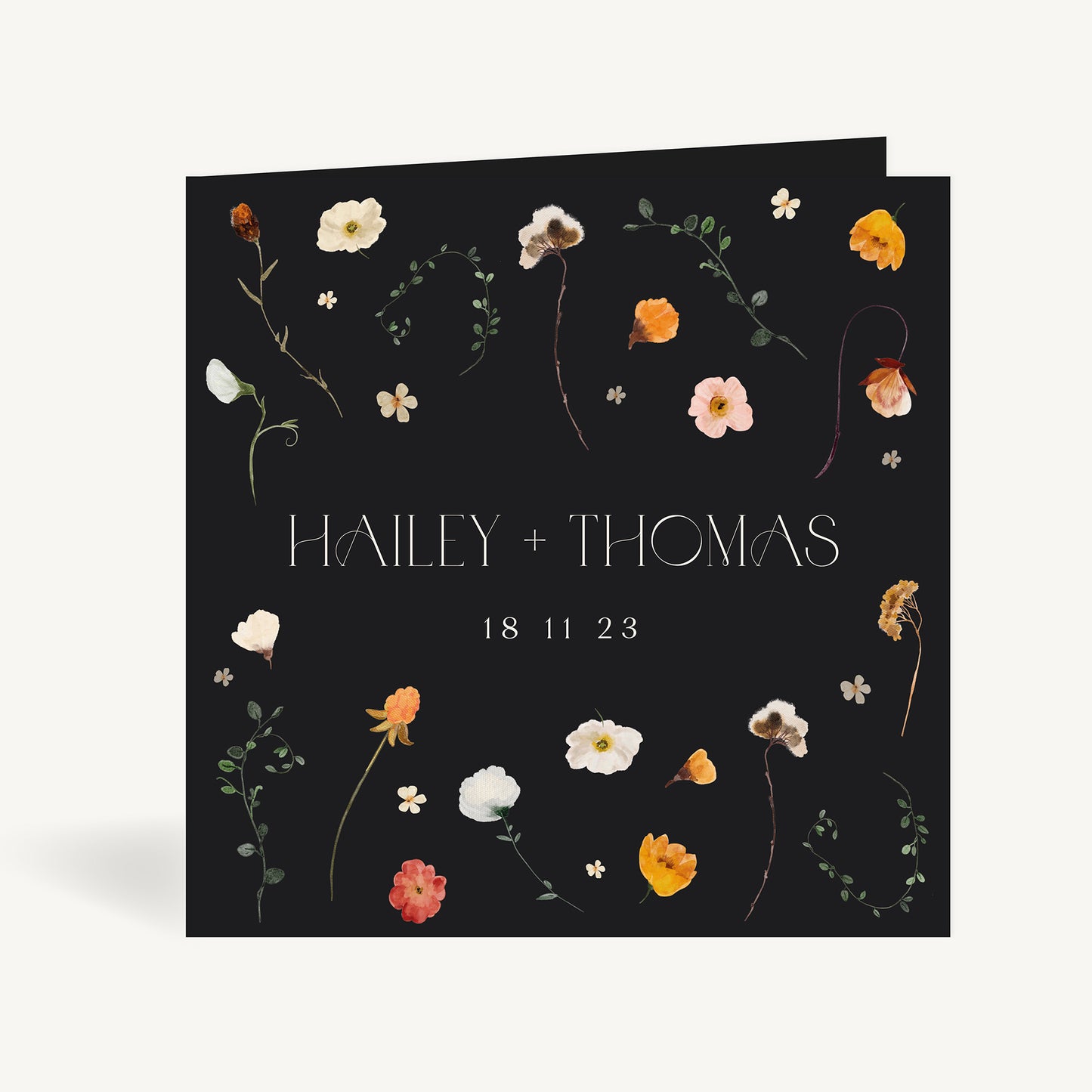 Winter Floral Folded Wedding Invitation