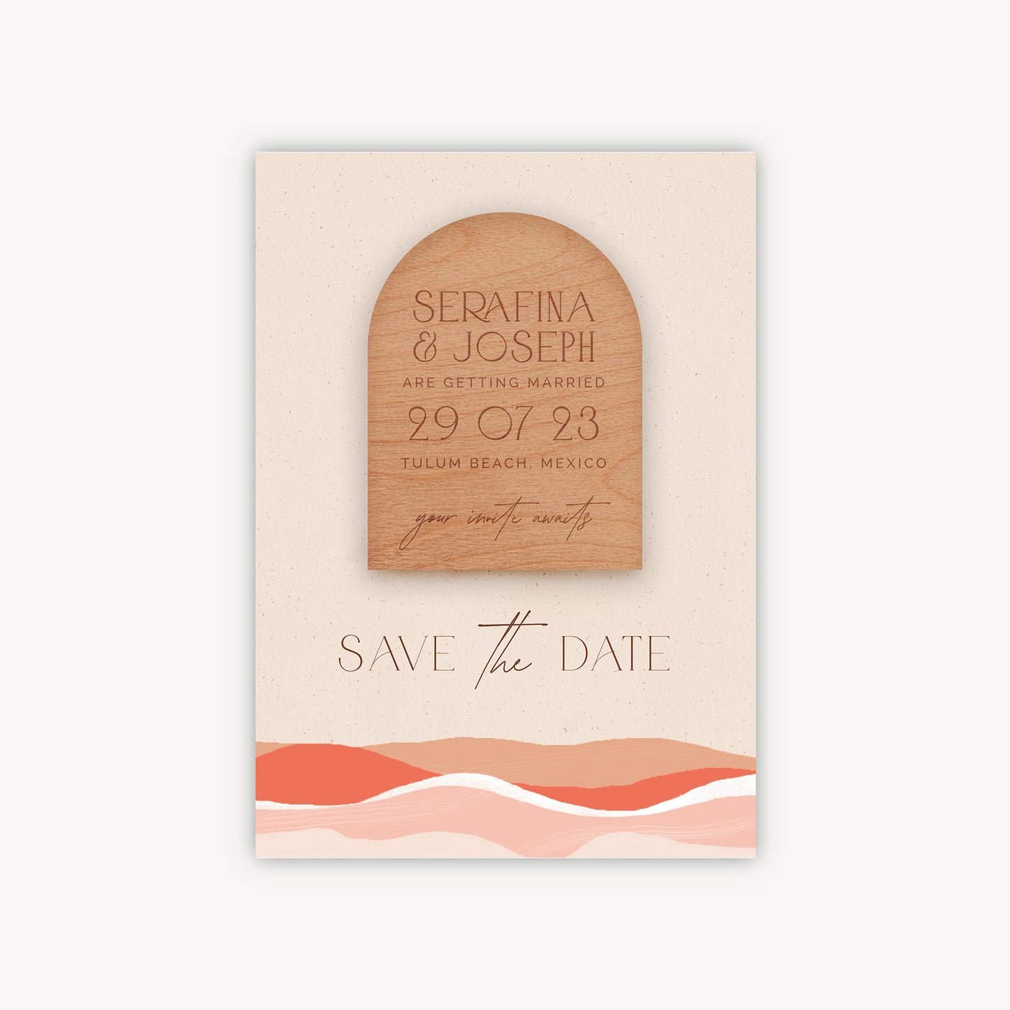 Palm Beach Wooden Magnet Wedding Save the Date