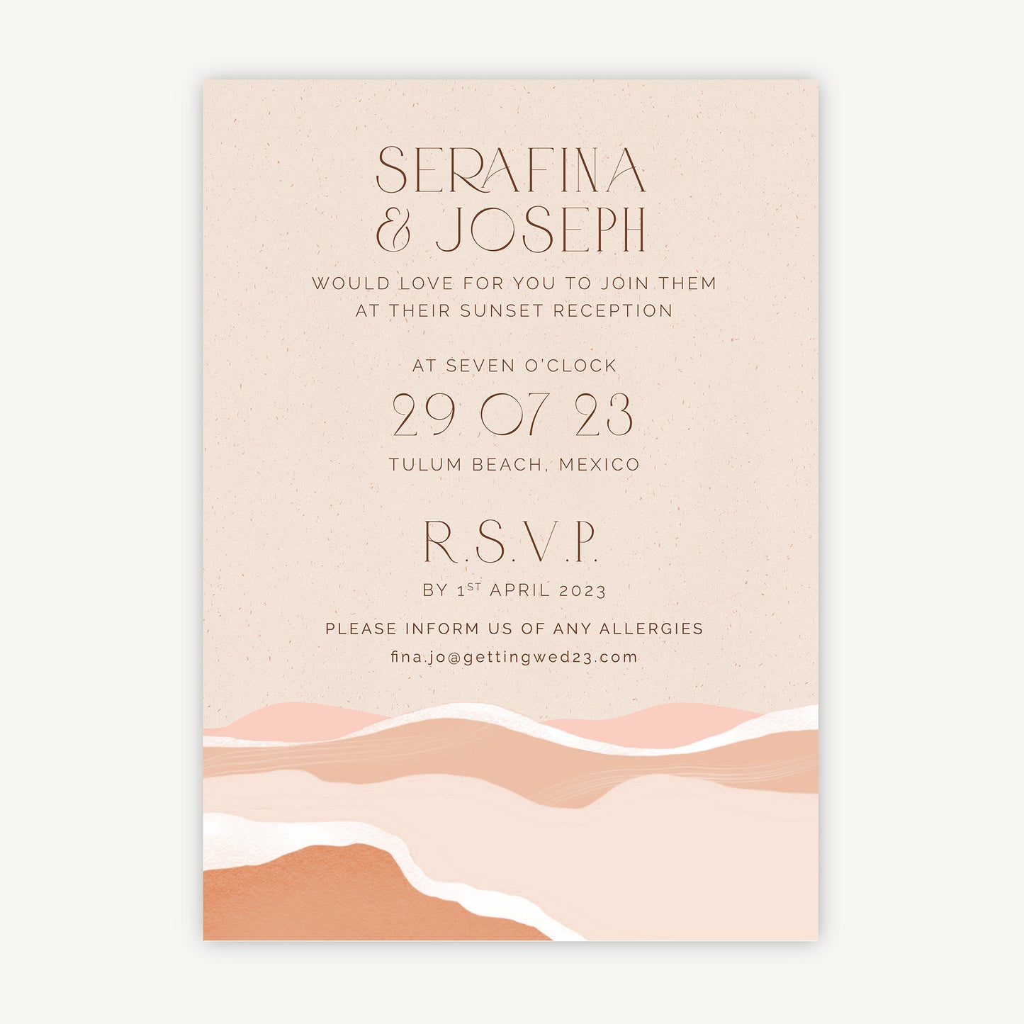 Palm Beach Evening/Reception Wedding Invitation