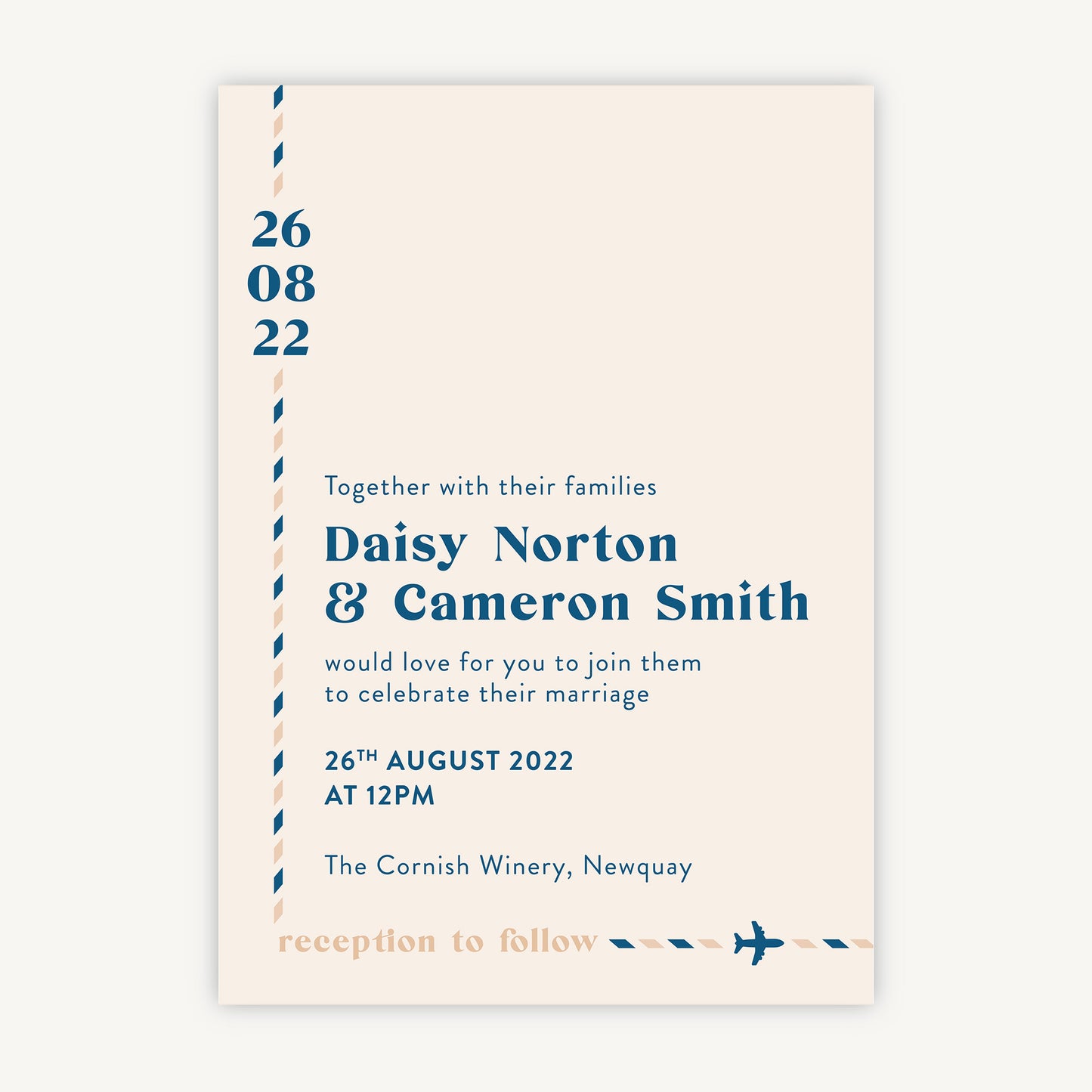 Muted Travel Wedding Invitation