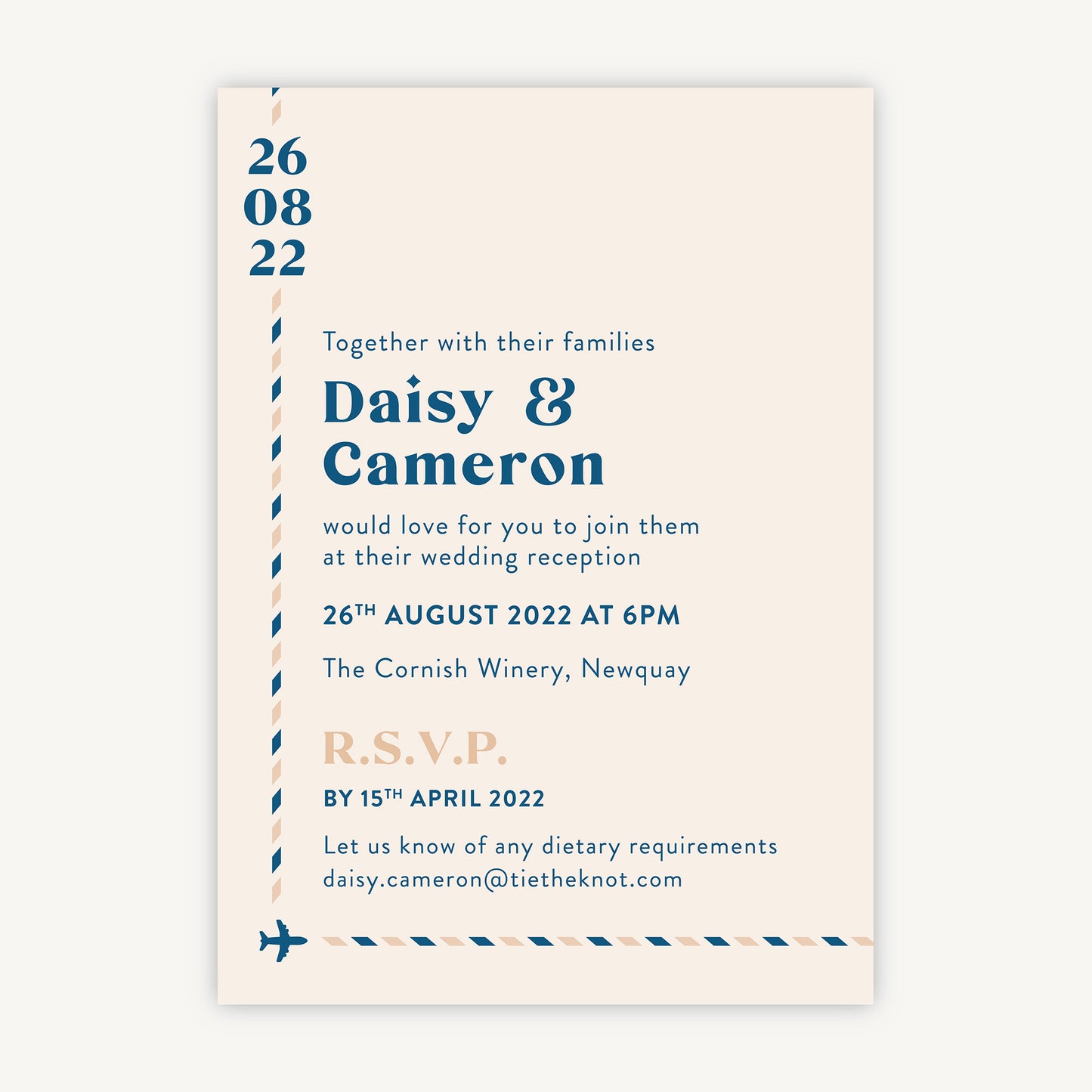 Muted Travel Evening/Reception Wedding Invitation