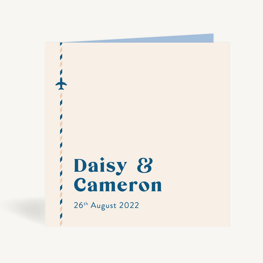 Muted Travel Folded Wedding Invitation