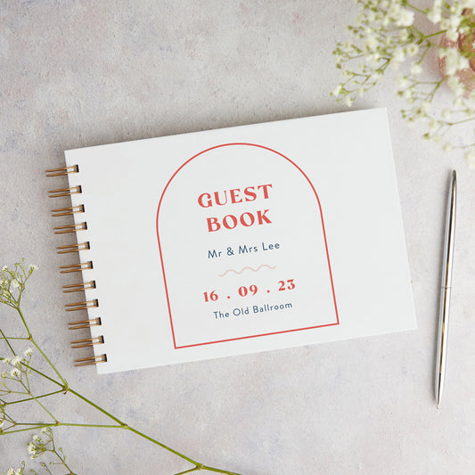 Retro Revival Personalised Wedding Guest Book