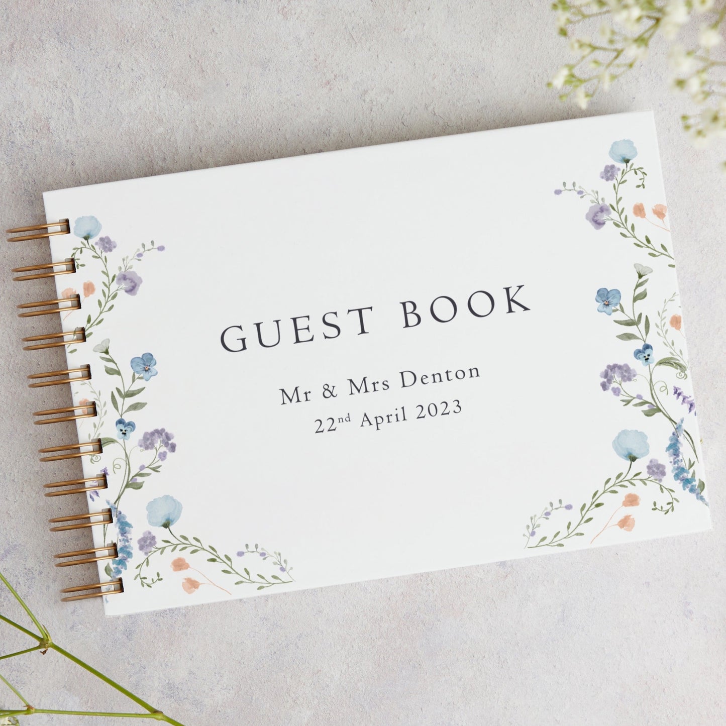Personalised Wedding Guest Book - Regency Floral