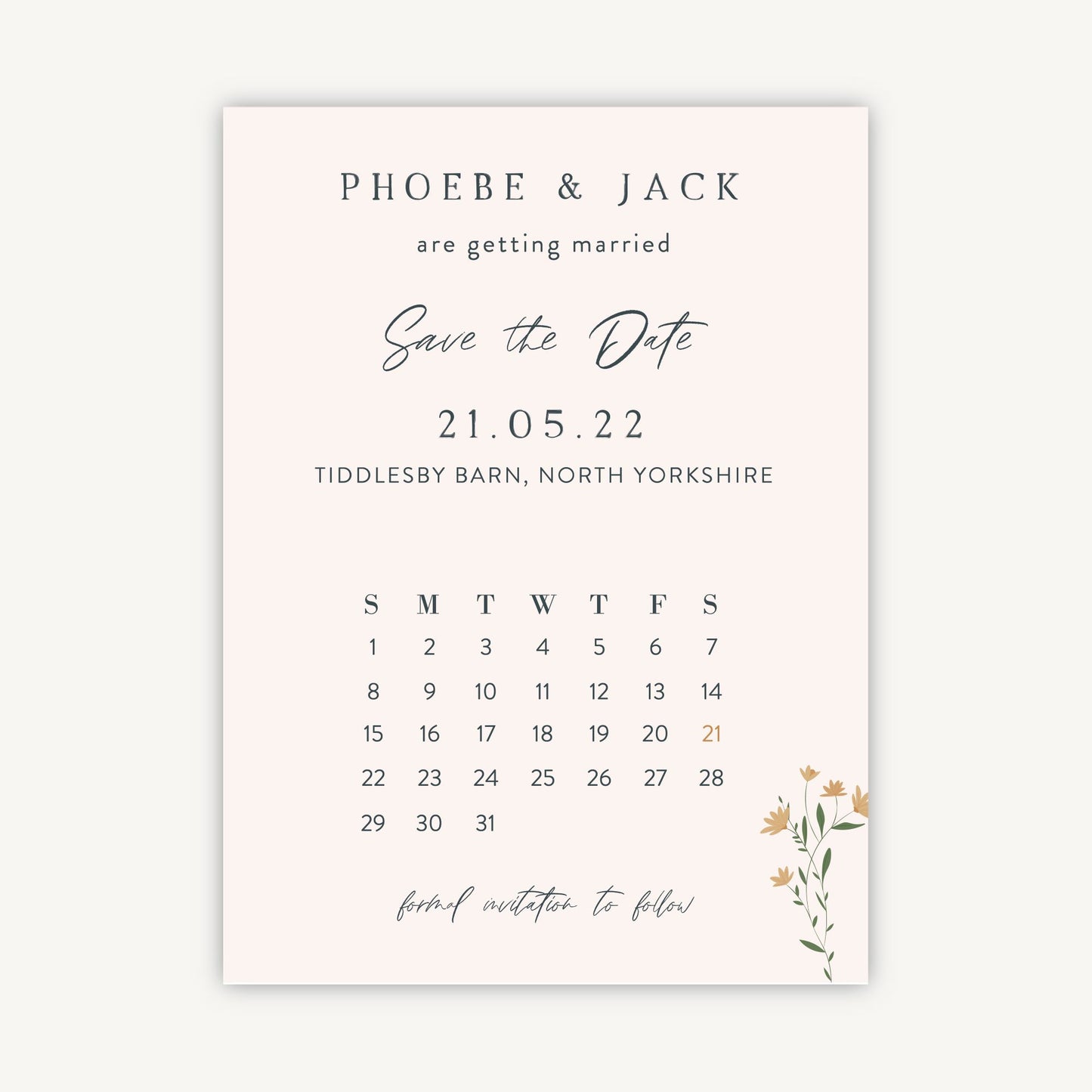Wildflower Wreath Folded Wedding Save the Date