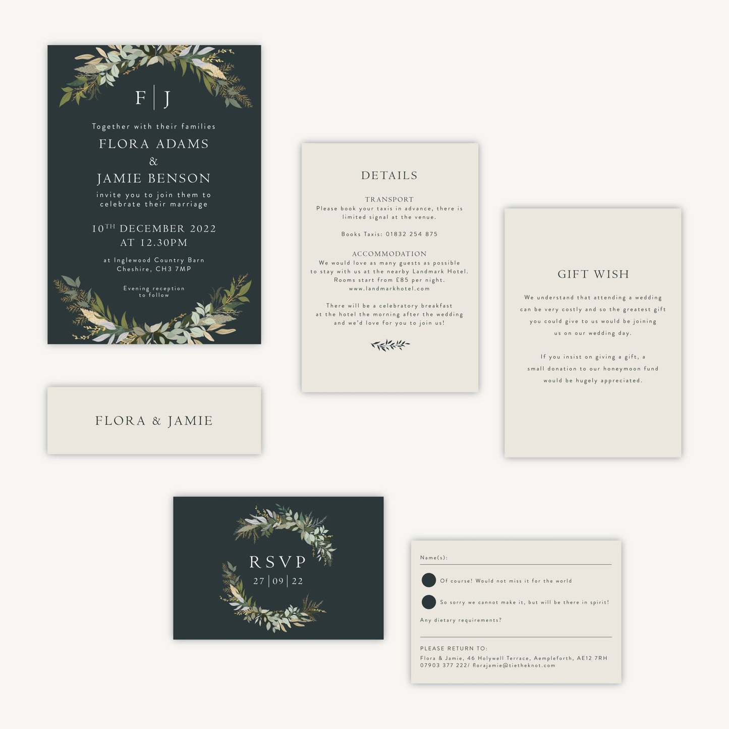 Winter Botanical Wedding Invitation