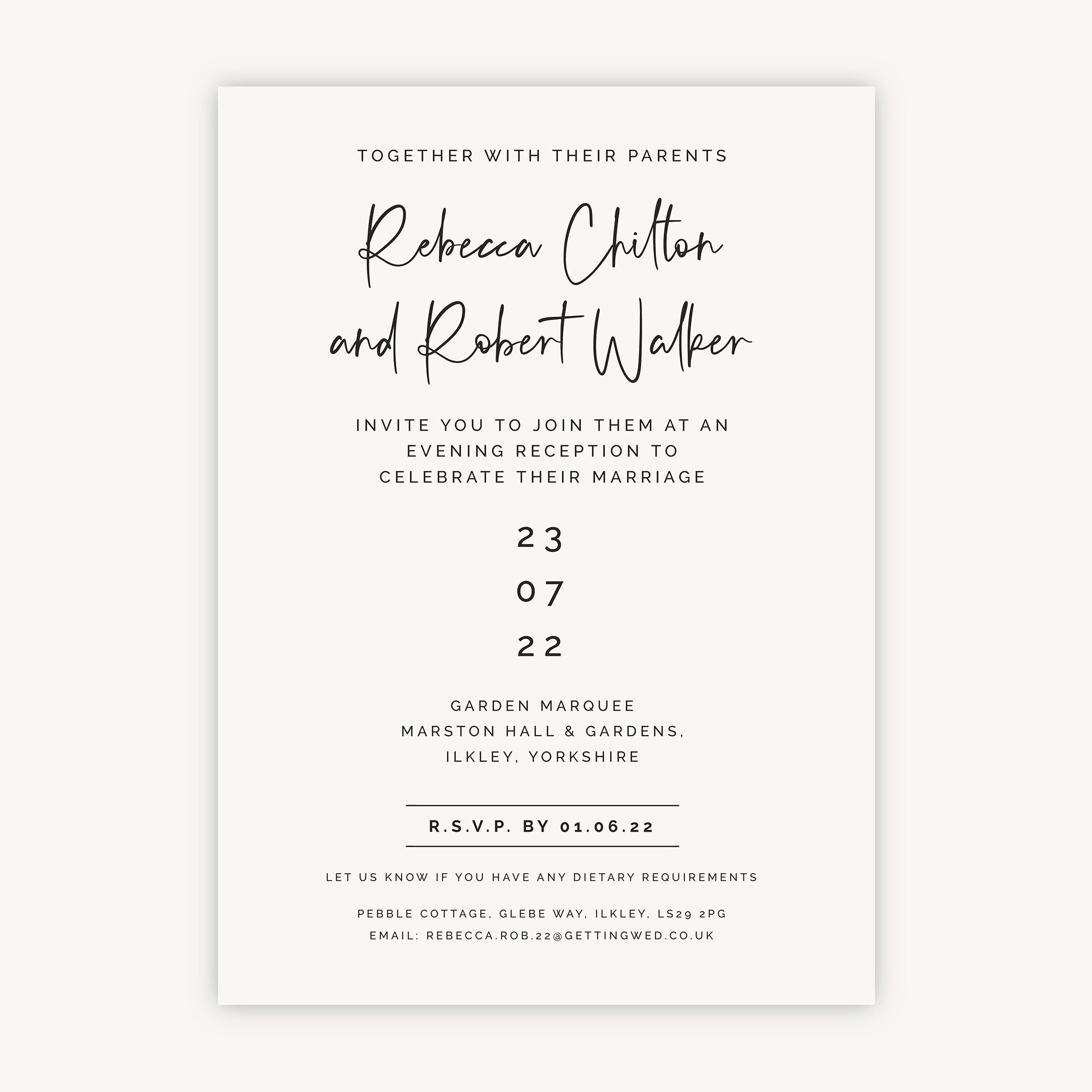 Modern Script wedding stationery suite