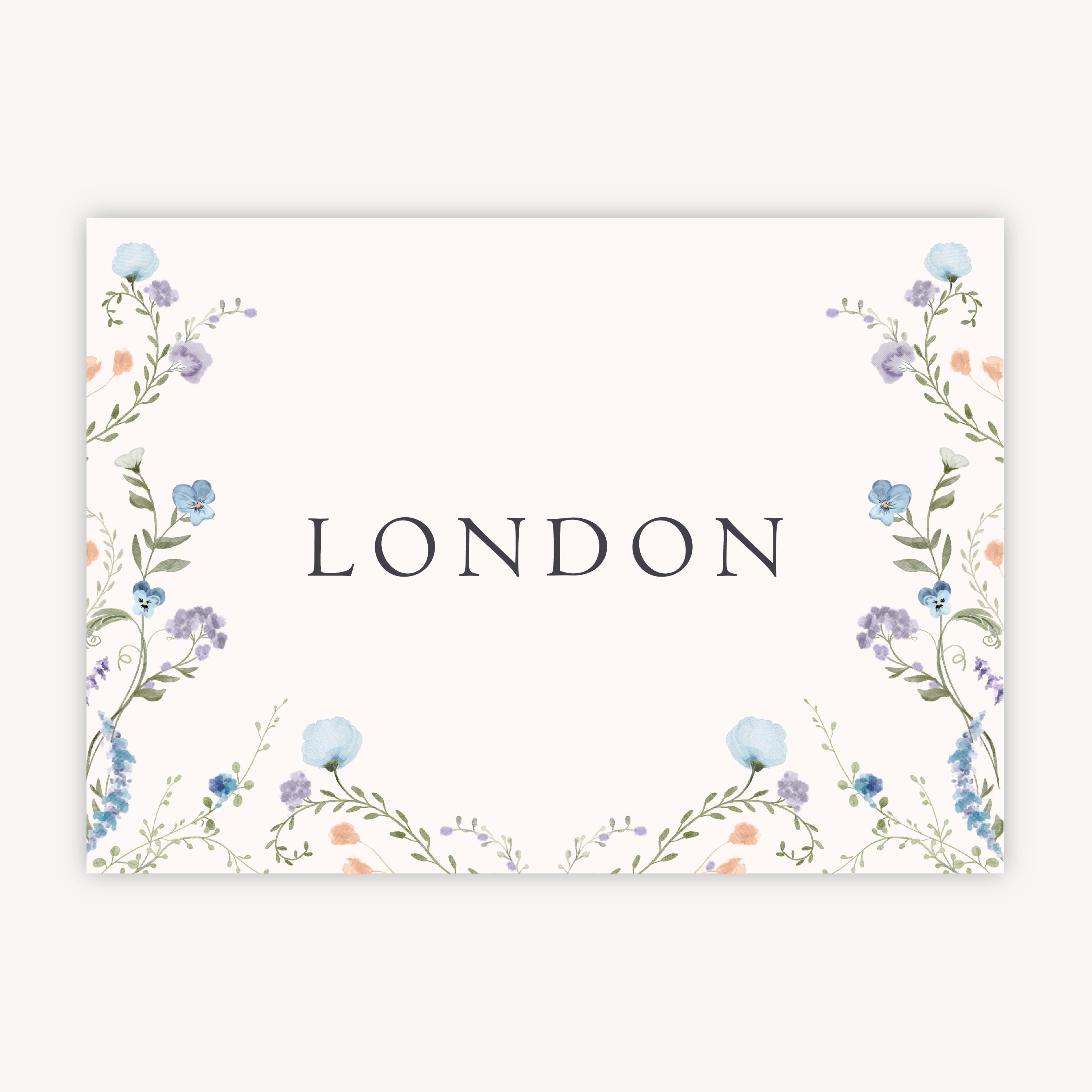 Regency Floral Wedding Table Name