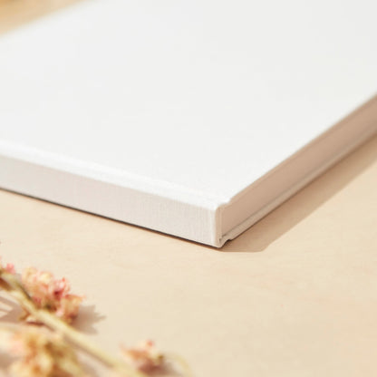Magenta Modern Script Linen Guest Book