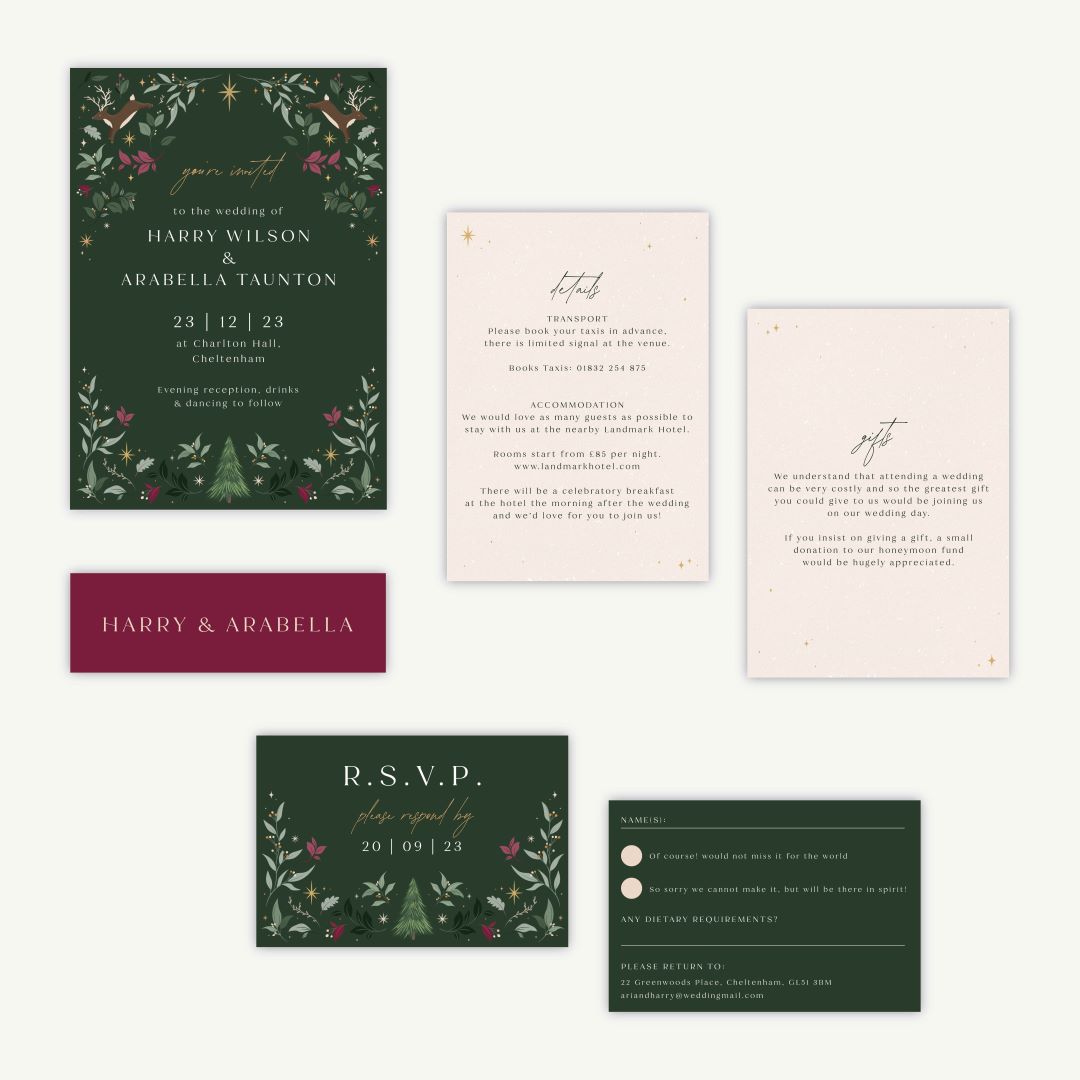 Winter Christmas Wedding Invitation