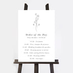 Simple Floral Wedding Order of the Day Sign