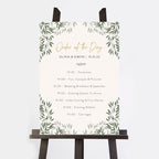 Botanical Rustic Wedding Order of the Day Sign