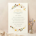 Rustic Wildflowers Wedding Order of the Day Sign