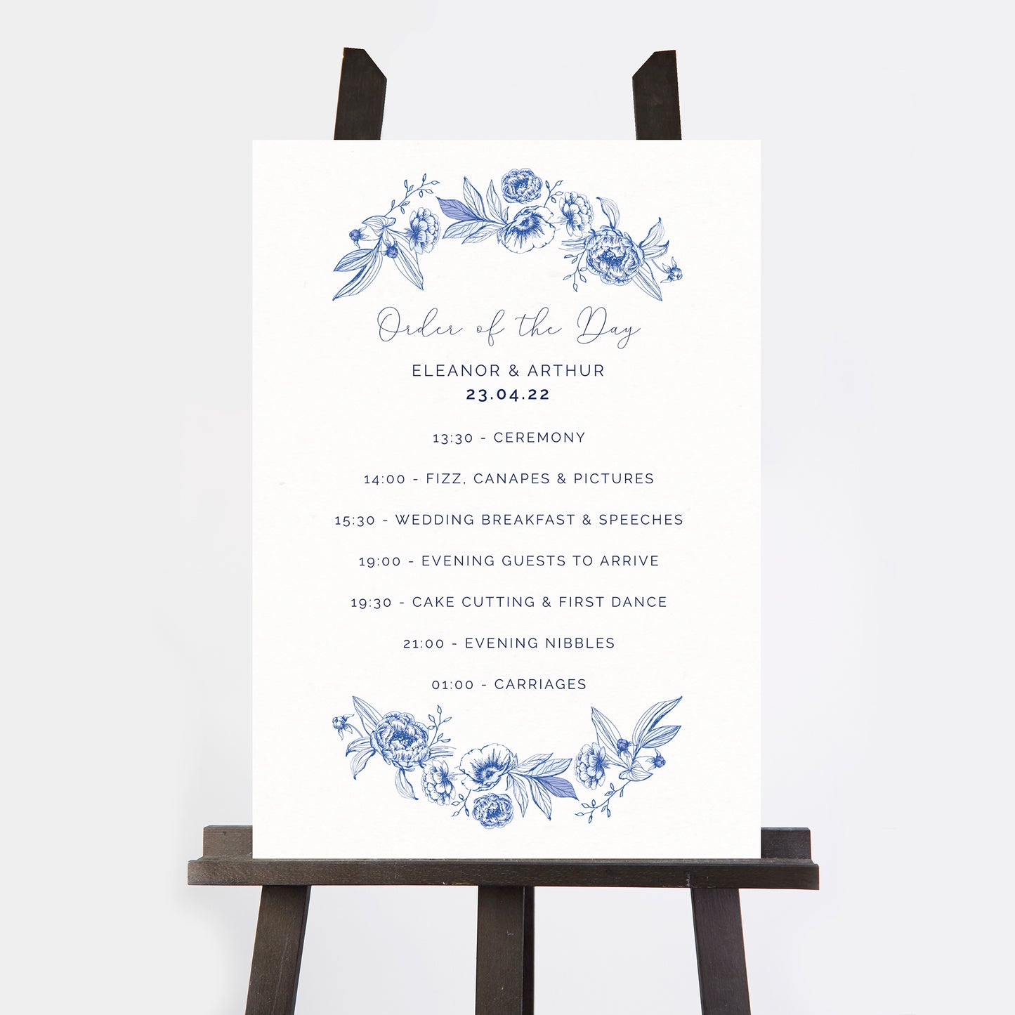 Farmhouse Blue Wedding Order of the Day Sign