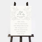 Elegant Floral Wedding Order of the Day Sign