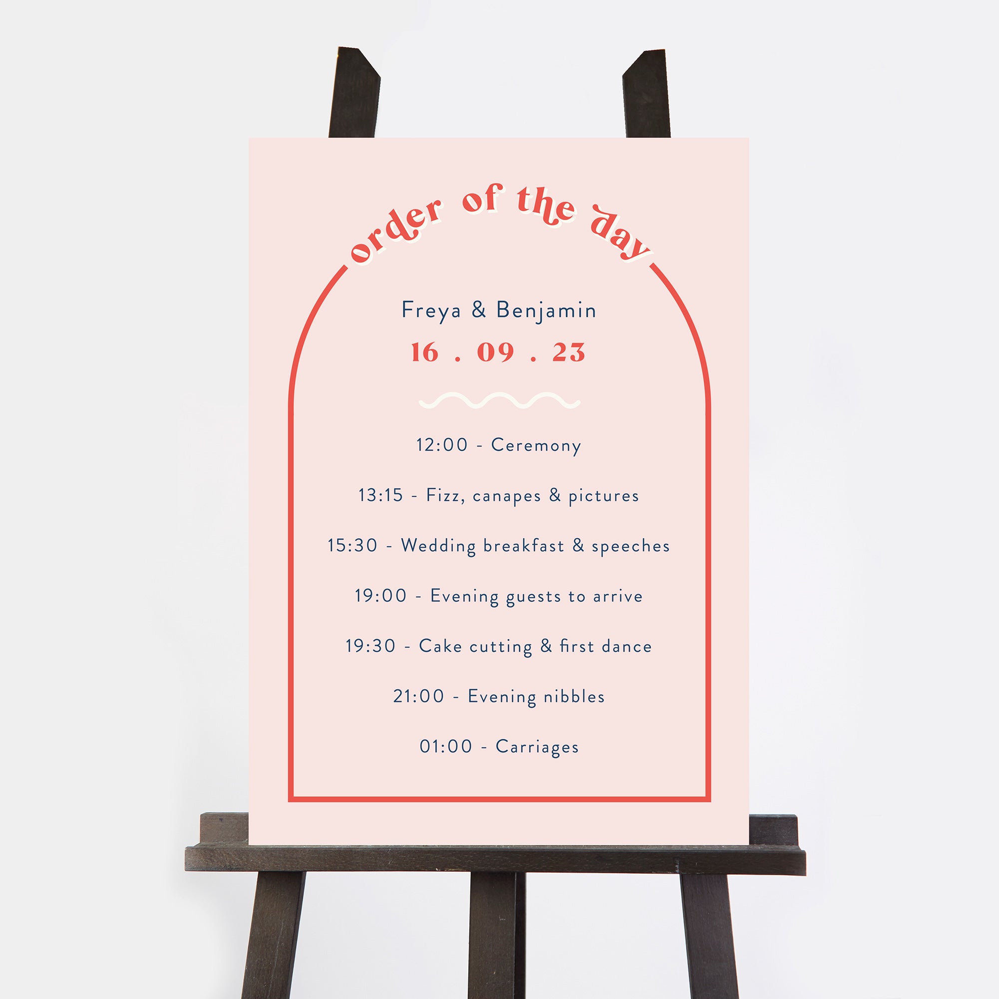 Retro Revival Wedding Order of the Day Sign