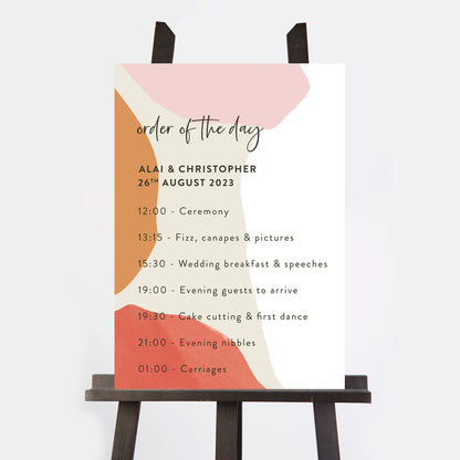 Painterly Colour Pop Wedding Order of the Day Sign