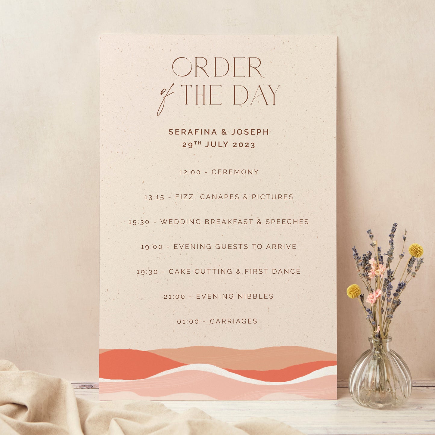 Palm Beach Wedding Order of the Day Sign