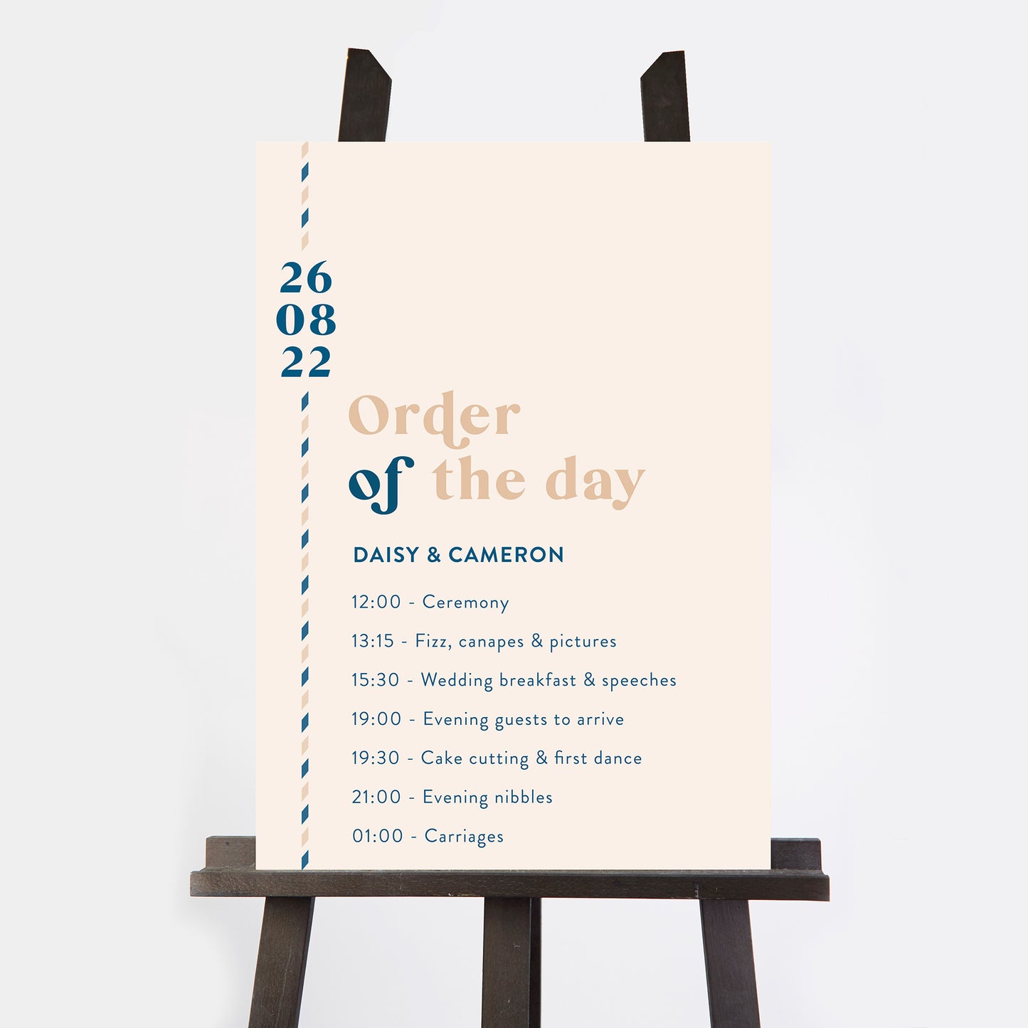 Muted Travel Wedding Order of the Day Sign