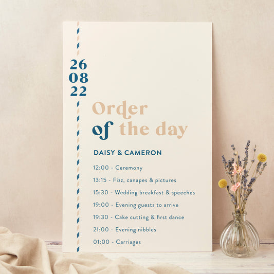 Muted Travel Wedding Order of the Day Sign