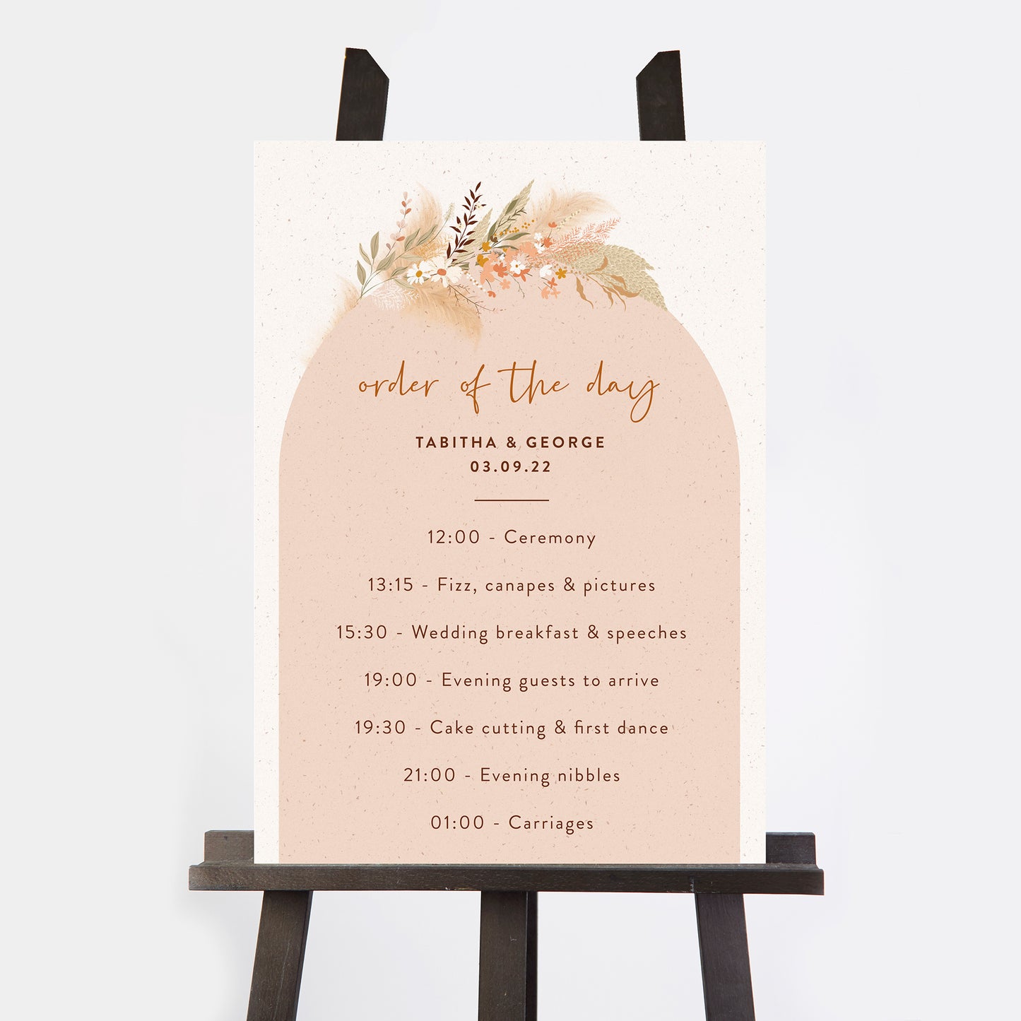 Modern Boho Wedding Order of the Day Sign