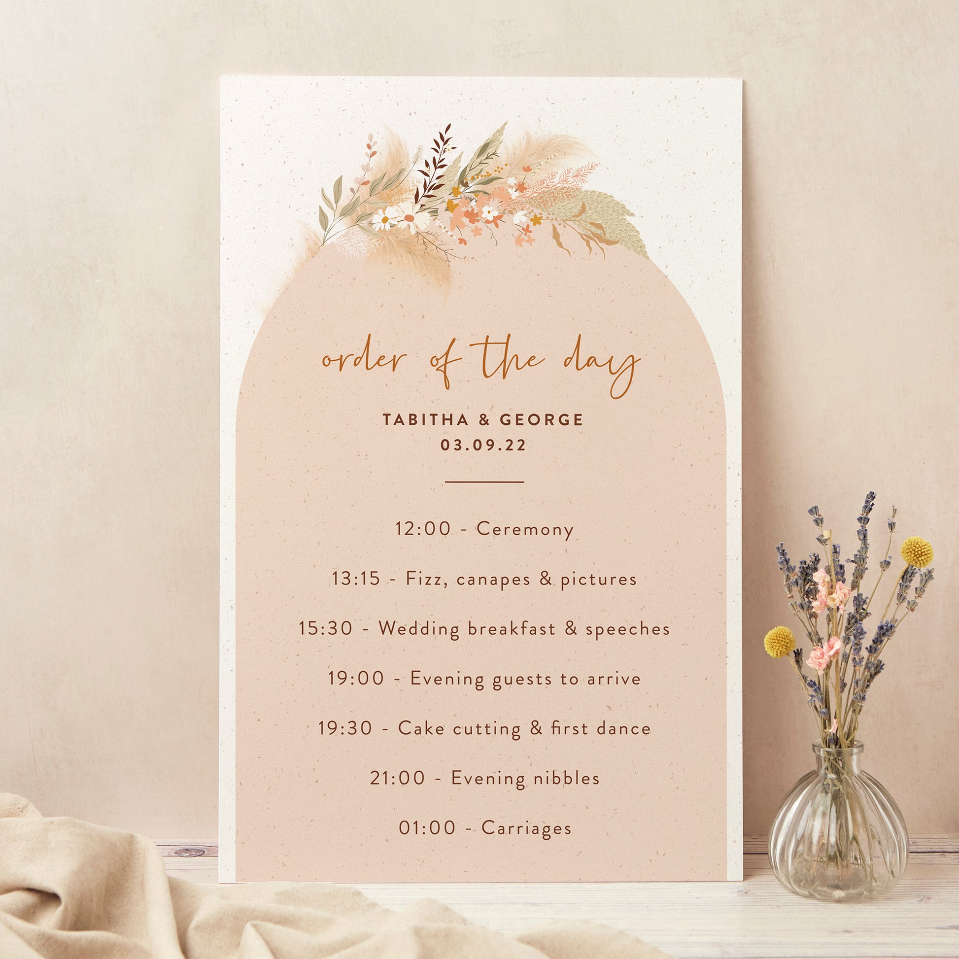 Modern Boho Wedding Order of the Day Sign - Main Image
