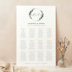 Foliage Hoop Personalised Wedding Table Plan