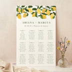 Amalfi Lemons Personalised Wedding Table Plan