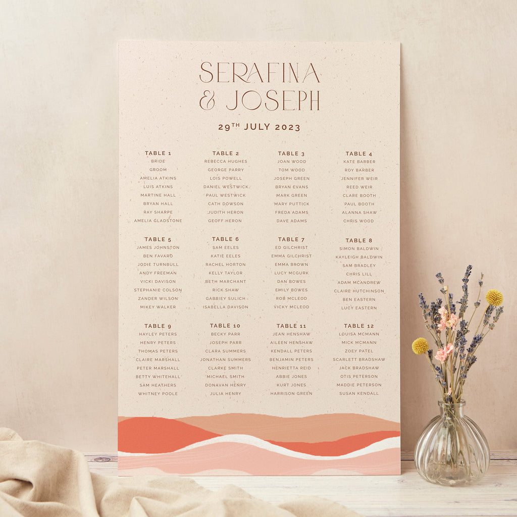 Palm Beach Personalised Wedding Table Plan