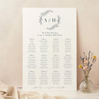 Foliage Monogram Wedding Table Plan