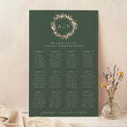 Dried Flower Wreath Personalised Wedding Table Plan