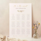 Dried Flower Hoop Personalised Wedding Table Plan