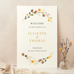 Rustic Wildflowers Wedding Welcome Sign