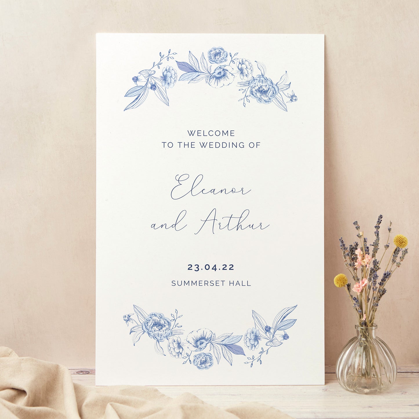Farmhouse Blue Wedding Welcome Sign