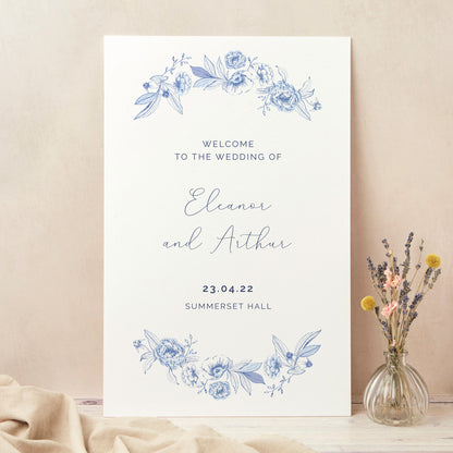 Farmhouse Blue Wedding Welcome Sign