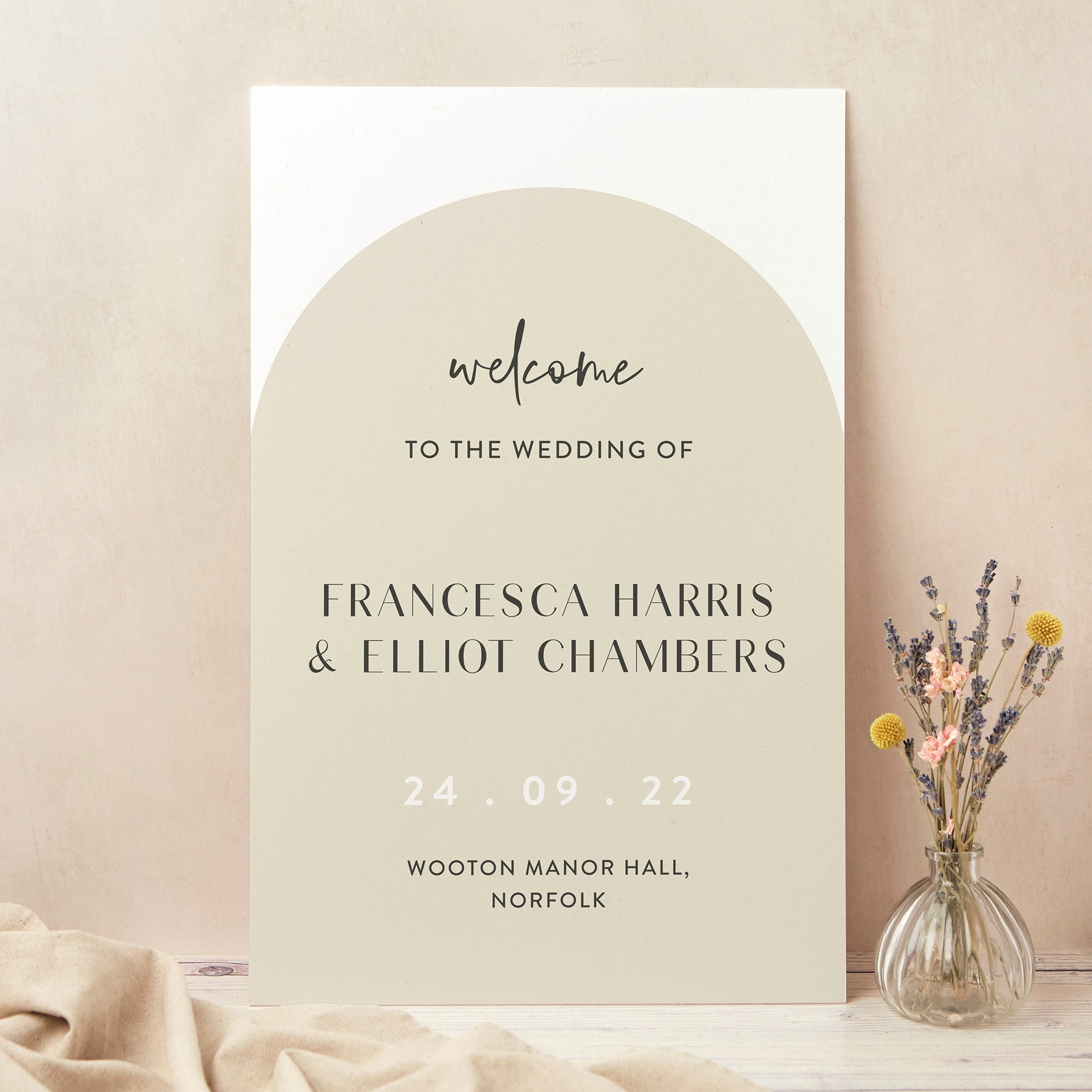 Minimalist Arch Wedding Welcome Sign