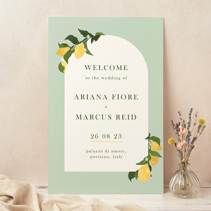 Amalfi Lemons Wedding Welcome Sign