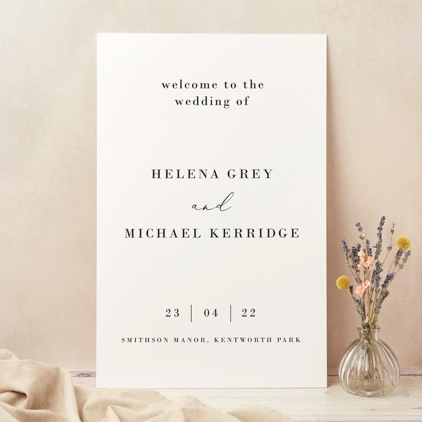 Simple Script Wedding Welcome Sign