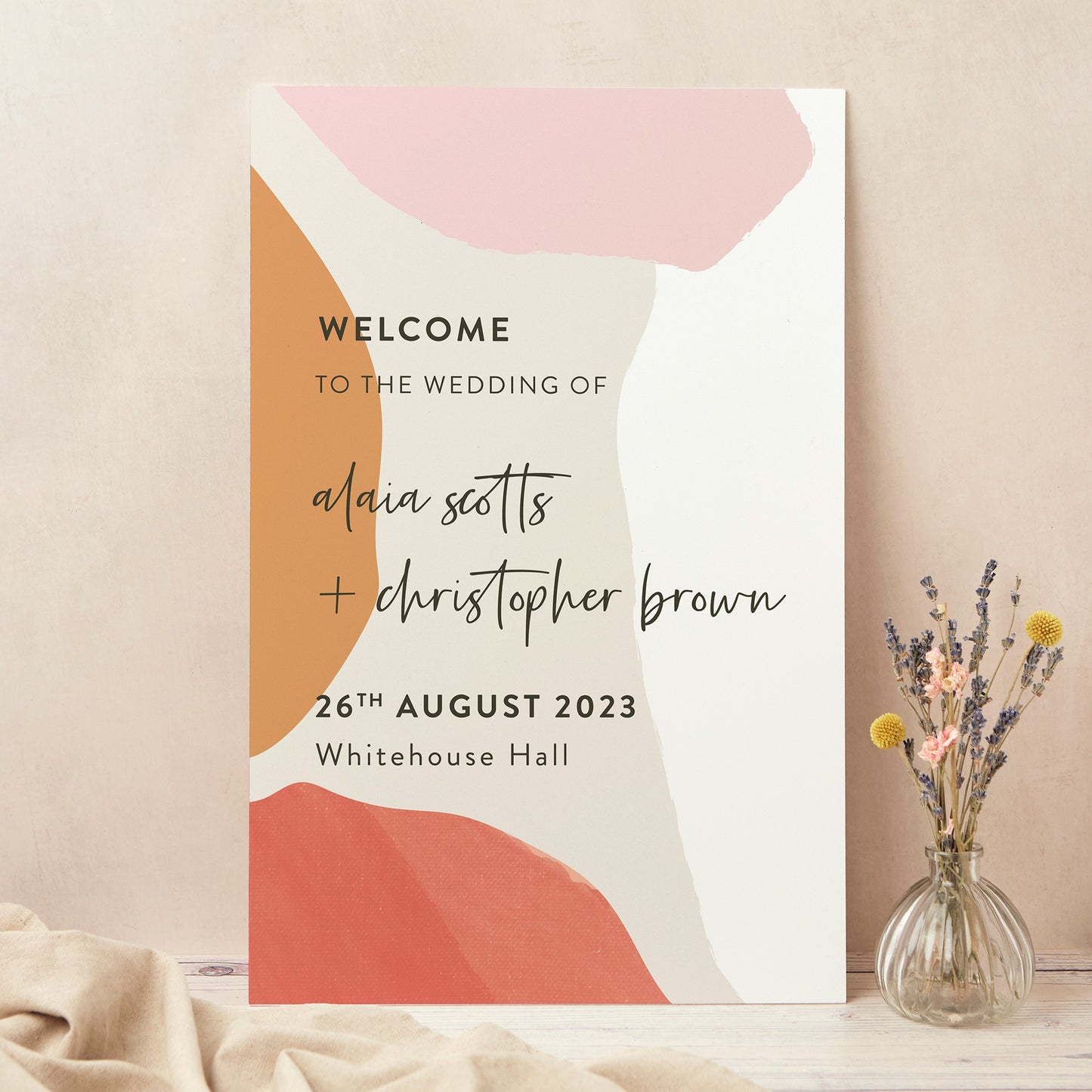 Painterly Colour Pop Wedding Welcome Sign