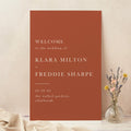Caramel Autumn Colour Block Wedding Welcome Sign