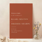 Caramel Autumn Colour Block Wedding Welcome Sign