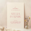 Magenta Modern Script Wedding Welcome Sign